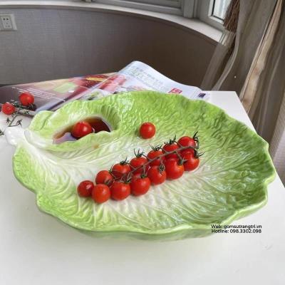 KHAY SỨ ĐỰNG HOA QUẢ KÈM NƯỚC CHẤM
